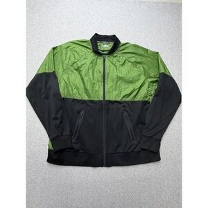 Brooks Jacket Mens 2XL Green Black DriLayer Full Zip Mesh Running Windbreaker